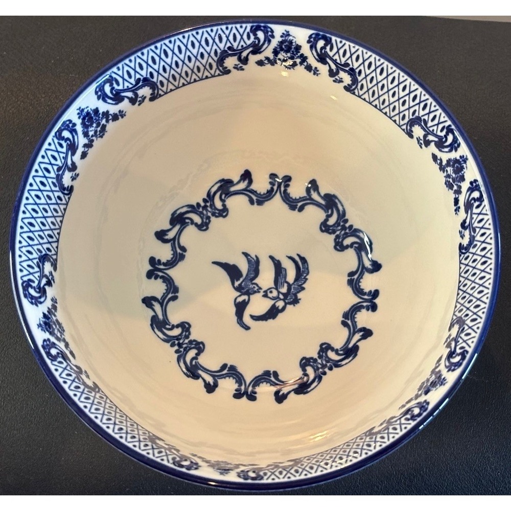 English Willow Ware Dessert Soup Cereal Bowl Blue & White Eaton Fine Dining 6"